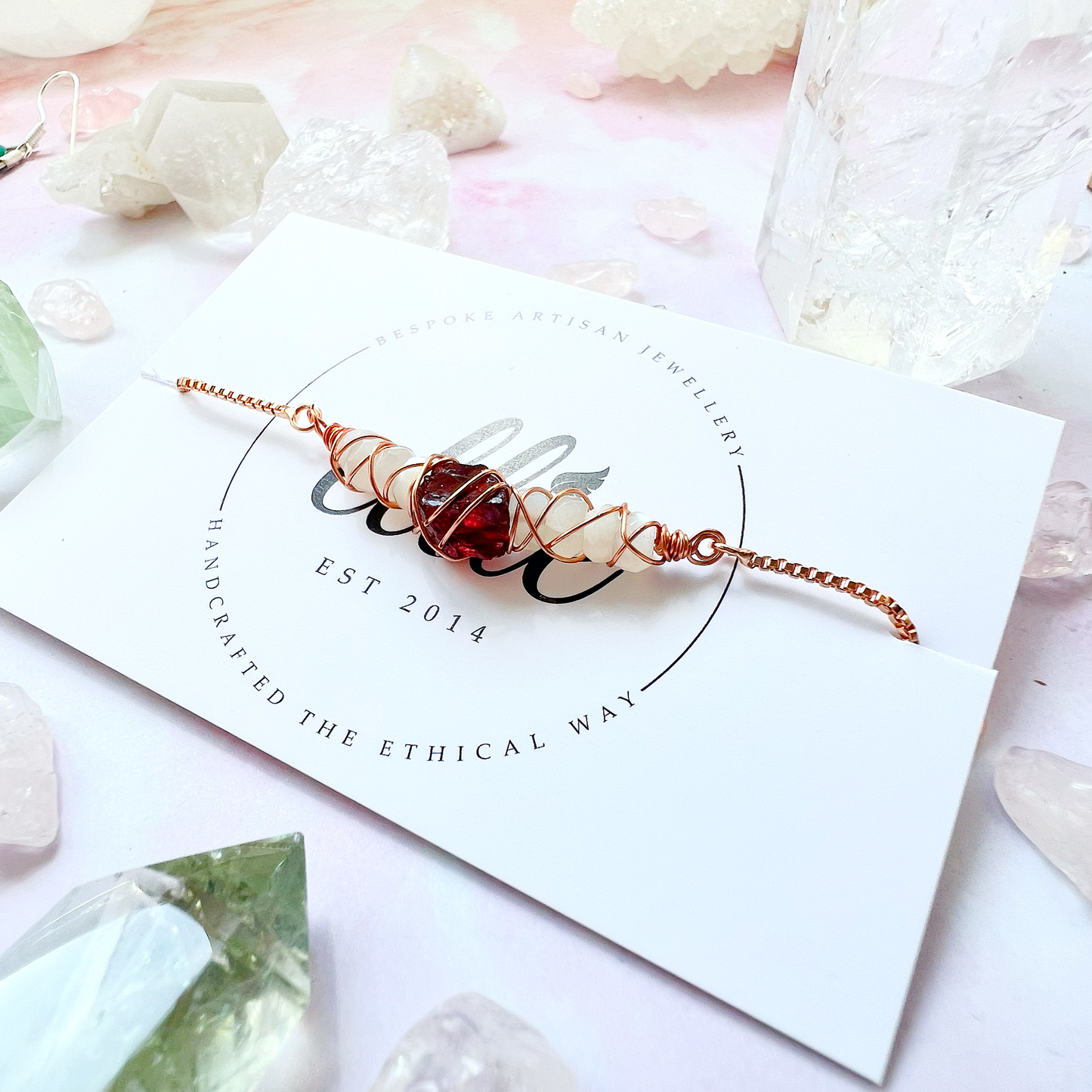 ROSE GOLD - White Moonstone Customisable bracelets