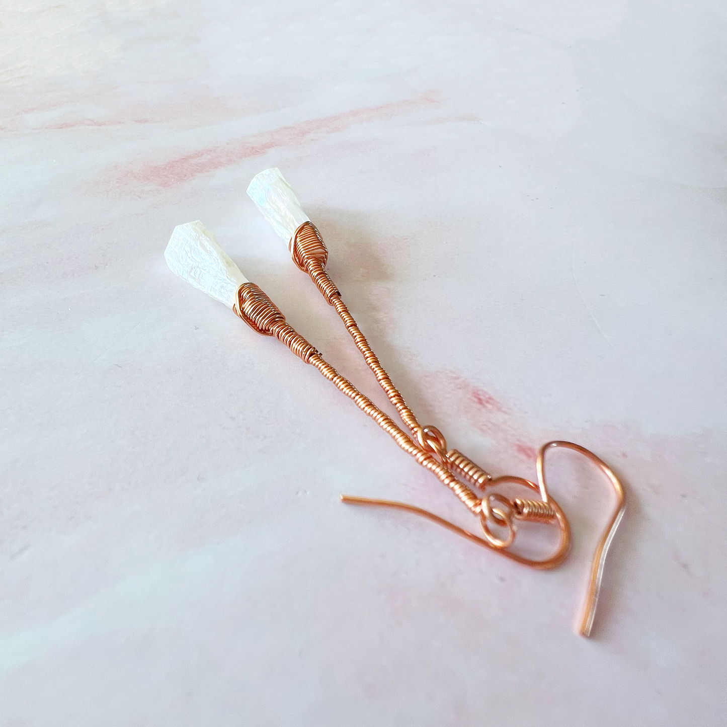Aura Quartz Earrings in copper