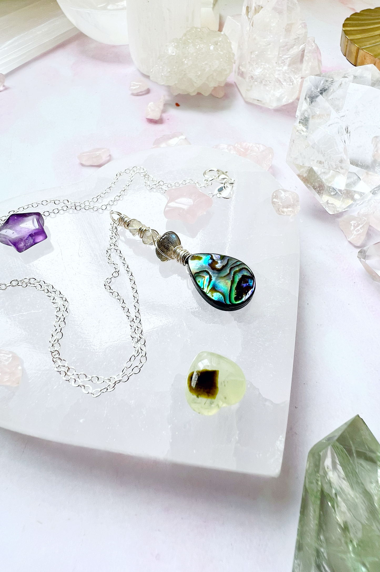 Abalone Summer Collection - labradorite necklace